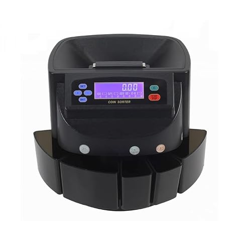 GAZOGJ Money Counter Xd-9005 Coin Counter, Sorter, and Wrapper Professional Coin Counter Machine Automatic Coin Sorter and Wrapper/Roller Equipment Fast and Easy to Use,USD