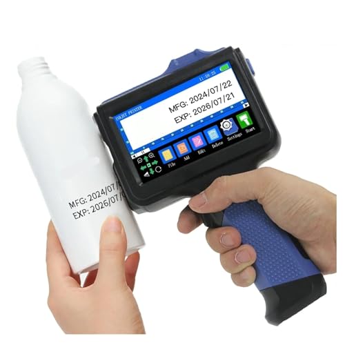 SHIHUANI 12.7mm Portable Handheld Inkjet Printer for Text QR Barcode Batch Number Logo Image(Without Ink(JP))