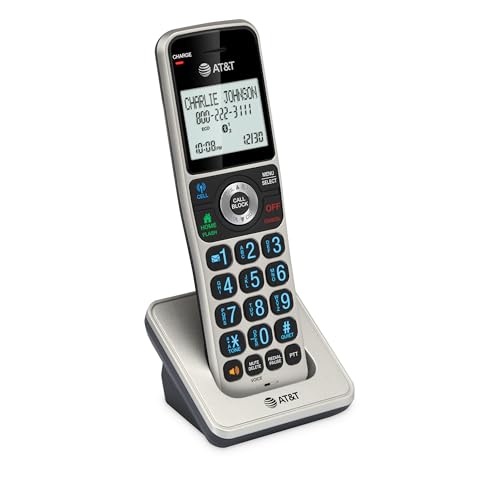 AT&T BL3107-5 DECT 6.0 5-Handset Cordless Phone with Bluetooth Connect to Cell, Smart Call Blocker, Digital Answering System, Extended Range, Big Buttons - Titanium Black