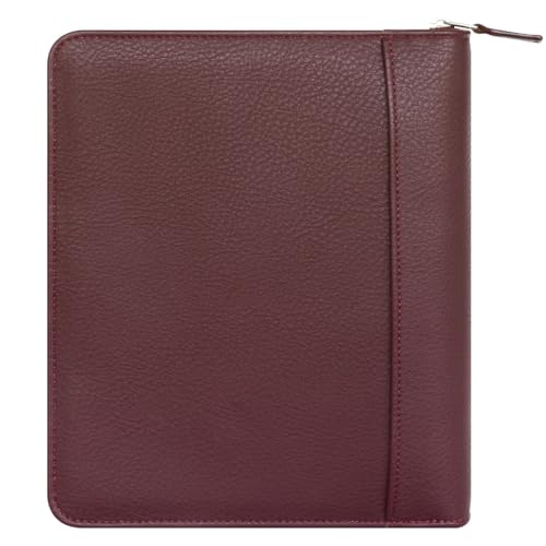 FranklinCovey - Charlie Binder for Ring-Bound FranklinCovey Planners | Genuine Leather - Zipper Closure (Classic, Burgundy)