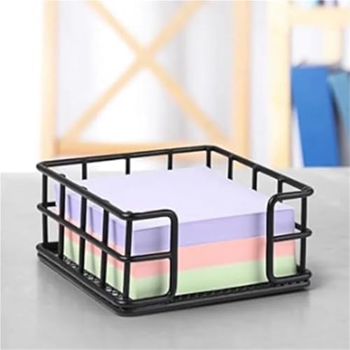 3 Pack Metal Sticky Note Holder Square Black Desk Organizer for Office Dorm