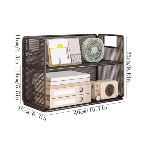 Storage Shelves Hollowed-Out Grid Iron Bookshelf Office Minimalist Two Layers Storage Rack Organizer