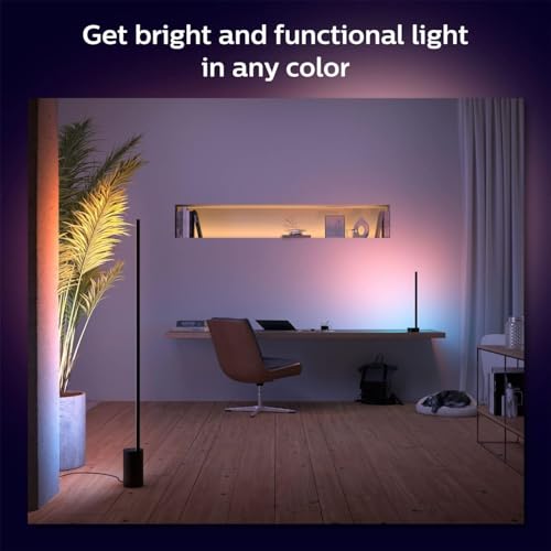 Philips Hue Signe Smart Color Changing Floor Lamp, 1-Pack, Black