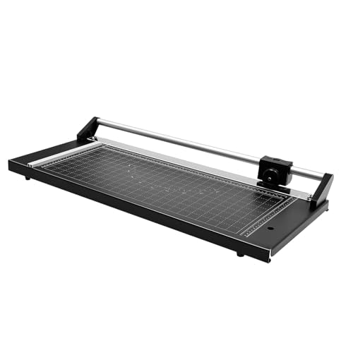 24 Inch Paper Cutter Trimmer, Manual Precision Rotary Paper Cutter with Angle Scale, Sharp Photo Paper Trimmer, Professional Rolling Trimmers for Photos, Cardstock, Office Papers