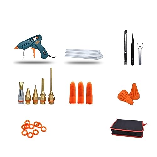 LIBODD Hot Glue Gun Professional Household Hot Silicone Gun Temperature Adjustable Glue Gun Set Leak-Proof Glue Pure Copper Nozzle Design for DIY Arts, Crafts and Quick Repairs(Package-8)