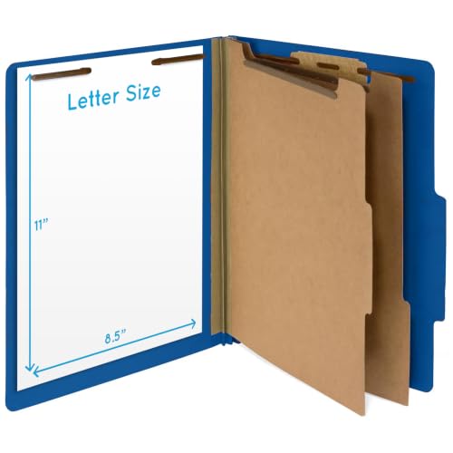 Blue Summit Supplies 10 Classification Folders, 2 Divider, Dark Blue