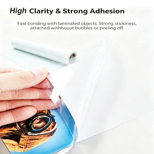 INTBUYING Cold Laminating Film Glossy Roll 25''x180 Vinyl Cold Lamination Film Self-Adhesive Laminating Vinyl Roll