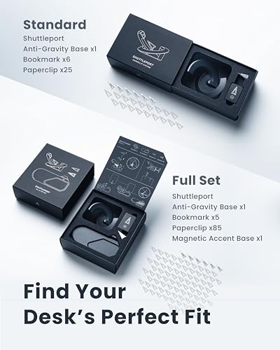 Novium Shuttleport Space-Themed Magnetic Clip Holder That Makes Clip Hover - Unique Office Desk Decor For Space Lovers (Standard Version)