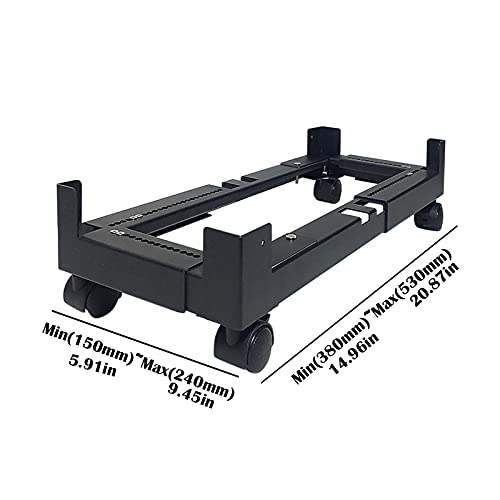 JIQHOHX CPU Holder CPU Stand, Computer Tower Stand, Computer CPU Stand Cart with Protective Sides CPU Holder with 4 Caster Wheels Bracket Computer Stand (A)