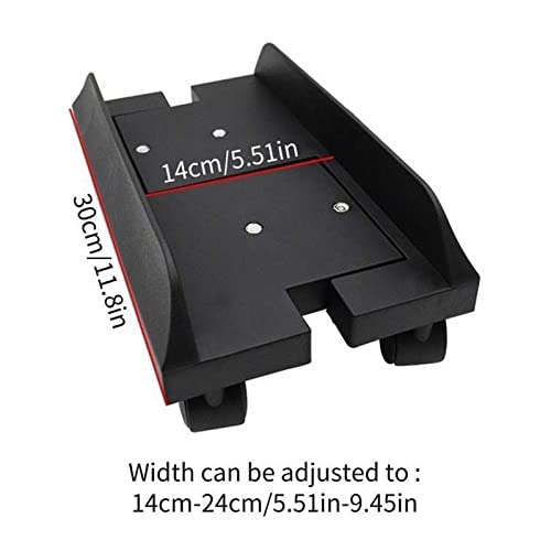 Computer Cart with CPU Holder CPU Holder Stand, Mobile Desktop PC Tower Stand with Rolling Wheels, Floor PC Mainframe Bracket, Adjustable Width Universal PC Holder Cart Mobile IT Support Platform