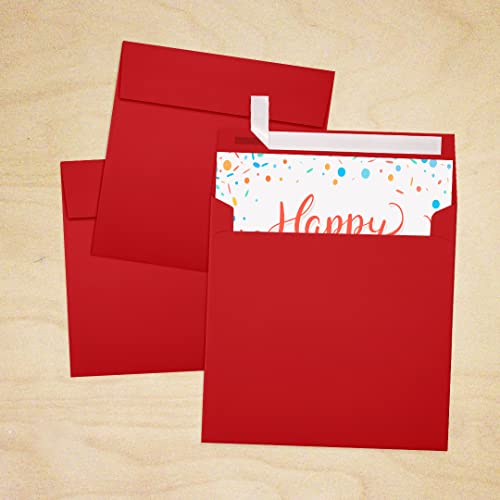 LUXPaper Square Invitation Envelopes | Peel & Press | 5" x 5" | Ruby Red | 80lb. Text | 500 Qty