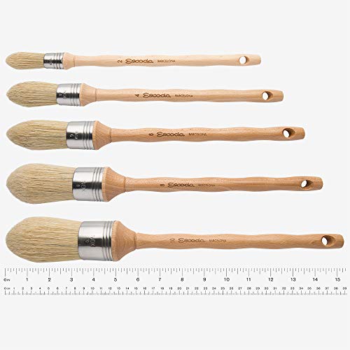 Escoda : Pointed Lily Bristle Round Brush : No.10. : Stainless Steel Ferrule 42mm