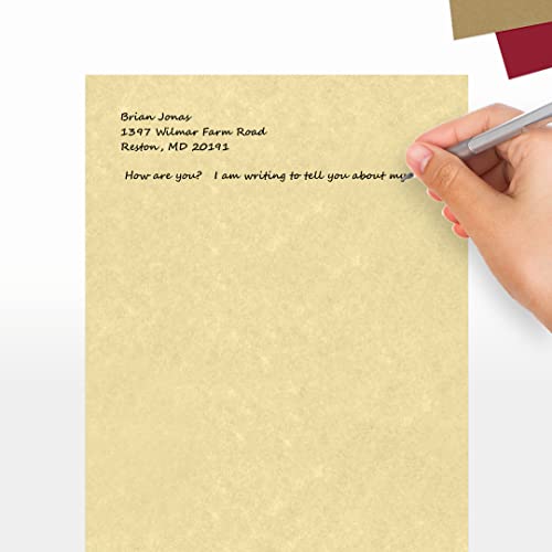 LUXPaper 8.5" x 11" Cardstock | Letter Size | Gold Parchment | 65lb. Cover (120lb. Text) | 500 Qty