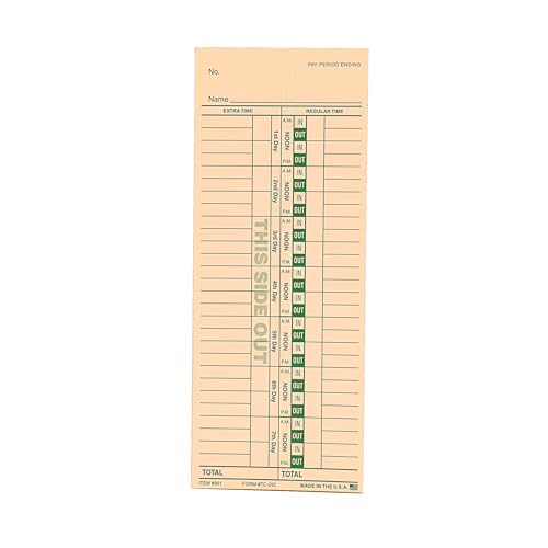 SSWBasics Employee Time Card - Pack of 250