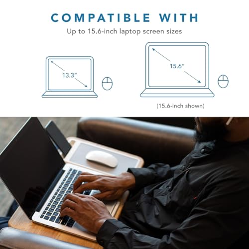Bloepum Lap Desk with Wrist Rest, Mouse Pad, Phone Holder - Fits Laptops Up to 15.6 Inch