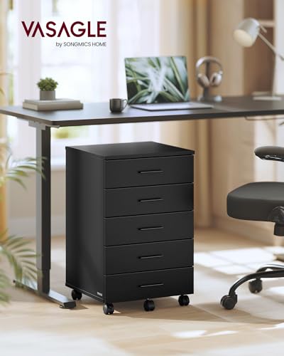 VASAGLE File Cabinet, Mobile Pedestal Filing Cabinet with Wheels