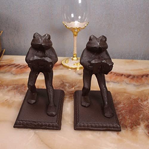 WAGLOS Classic Book Ends Vintage Bookends Frog Hold Books Cast Iron Book Stoppers Animal Shape Book Ends for Libraries Office School Decor Bookend Desktop Storage