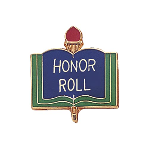 SHOP AWARDS AND GIFTS Honor Roll Enamel Lapel Pins for Students Appreciation Reward School Teacher Supplies, Bulk Pack of 12, Poly Bagged, 1 Inch