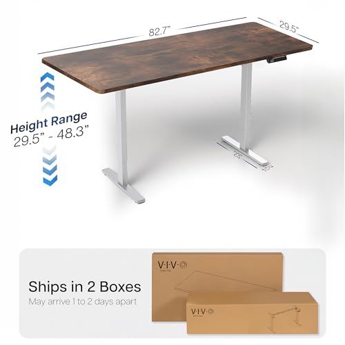 VIVO Rustic Vintage Brown 83 x 30 in Standing Desk, DESK-KIT-E2G84-30N