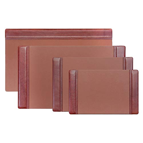 Dacasso Mocha Leather 34" X 20" Top-Rail Desk Pad