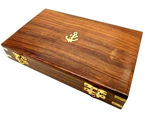 NAVIROCK Brass Divider Drafting Tool, 8 in., Wooden Case