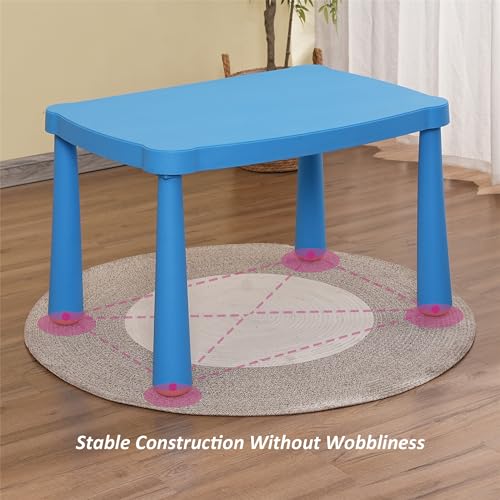 YuanDesign Table,Plastic Children Activity Rectangular Table for School,Home,Play,Reading Dining,Kindergarten(Enlarge Size)