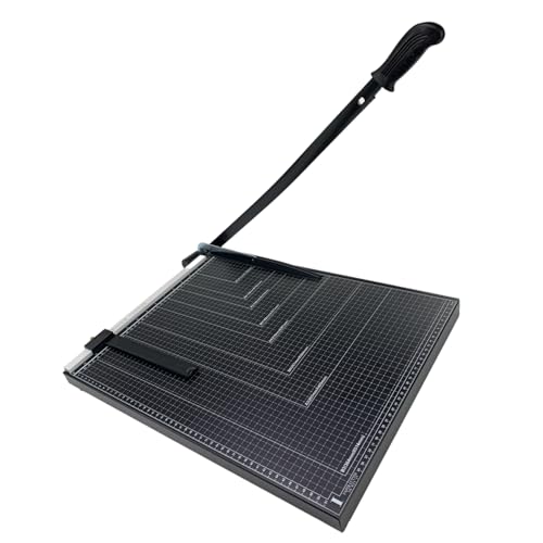 Paper Cutter,21" B3 Stack Paper Trimmer Paper Cutting Board,Heavy Duty Metal Base Paper Slicer with Safety Guard and Blade Lock,12 Sheets Capacity,Guillotine Paper Slicer Cutter for Home, Office