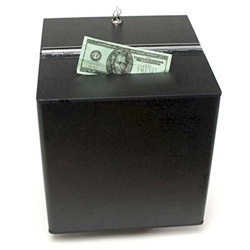 Black ABS Countertop Tip Box or Toke Box, 12W x 12H x 12D