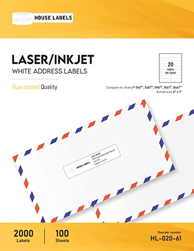 HouseLabels 20-up Shipping Labels (4" x 1")