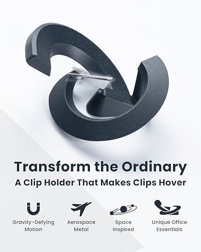 Novium Shuttleport, Space-Themed Magnetic Clip Holder, A Clip Holder That Makes Clip Hover, Unique Office Desk Decor for Space Lovers (Full Set)