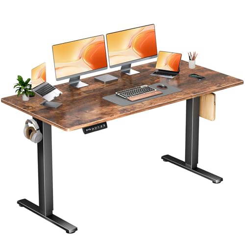 DUMOS 63 Inch Electric Standing Desk, Memory Adjustable Home Office Desk