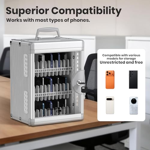 Glosen 36 Slots Cell Phone Locker with Key for Classroom, Phone Storage Box