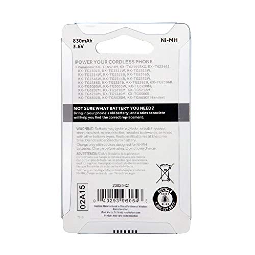 RadioShack Cordless Phone Battery - Catalog No. (2302542)