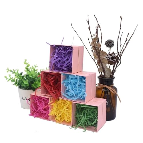 HongJP Shredded gift filler 300g Raffia Paper Raffia Stuffing DIY Wedding Party Gift Box Candy Material Packaging Filling Decoration Crepe Paper