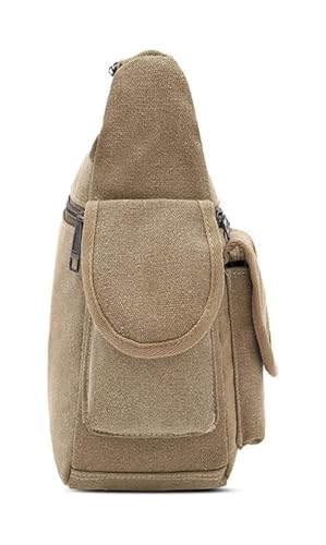 Small Vintage Messenger Bag, Small Canvas Messenger Bag for Men men Tablet Bussiness Briefcase Vintage Crossbody(Brown)