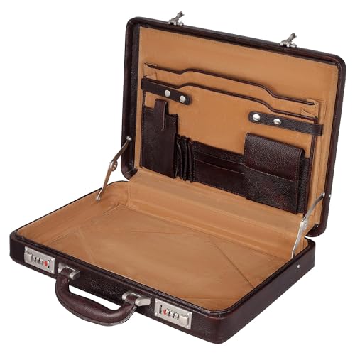 ACEKING Full Grain Leather Briefcase for Men, Brown