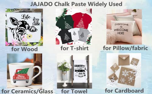 JAJADO 12 Jars Chalk Paste Paint for Stencils, Fabric Silk Screen Stencil Panit, Mesh Transfers Reusable Self Adhesive Stencil Paste Painting on Wood, T-Shirt, Chalkboard, Crafts Paste DIY Home Decor