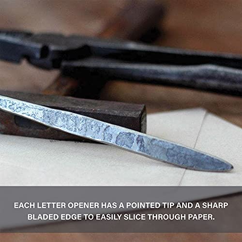 Wicks Forge Letter Opener Cast Iron Knife | Luxury, Rustic & Antique Style Desk Accessory for Cutting Open Paper Envelopes & Packages | Made in USA | by Wicks Forge | Leaf