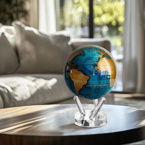 MOVA Self Rotating Globe, Cerulean Blue and Gold Classic (4.5")