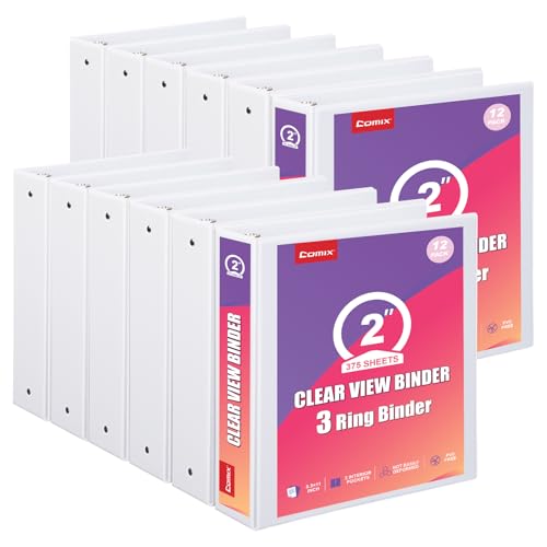 Customizable Round Ring Binder, 2 Inch 3 Ring Binder, Heavy Capacity Minimalist PVC-Free Binder with Clear View Cover, Lay-Flat Design for Extensive Document Organization at Home, School & Office