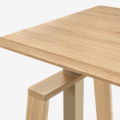 EUREKA ERGONOMIC Standing Desk, 63inch Executive Computer Desk Adjustable Height Stand up Table Modern Trapezoidal Leg,Touch Screen,Oak