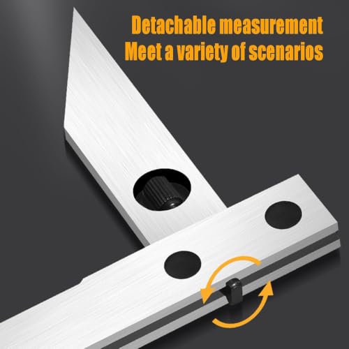 0-360° Universal Bevel Protractor, Detachable Stainless Steel Vernier Angle Ruler with Magnifying Glass, 5' Division Value, for Internal and External Angle Measurement