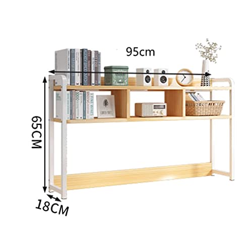 UINGBPXT Bookcase 2-Tier Desktop Bookshelf with Metal Frame Desk Organizer Industrial Display Shelf Rack for Home and Office Supplies High Capacity