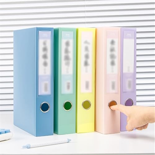 Filing Envelopes A4 File Archive Box 55mm Large Capacity Contract Folder Office Supplies Data Storage Box Plastic Folders(Pink)