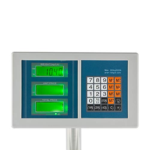 300KG/661lbs Weight Electronic Platform Scale,Stainless Steel High-Definition LCD Display,Digital Floor Heavy Duty Folding Scales,Perfect for Luggage Package Price Computing Postal Shipping Mailing