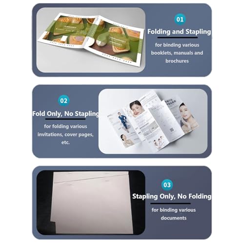 Xghwnpd Electric Paper Folder, Linear Automatic Stapler, A3 Binding and Creasing for Efficient Office, School and Home Use