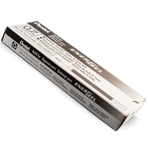 Refill Ink for BL57/BL77 EnerGel Liquid Gel Pen, Box of 12, 0.7mm, Metal Tip, Black Ink (LR7-A-12) - 3 Pack