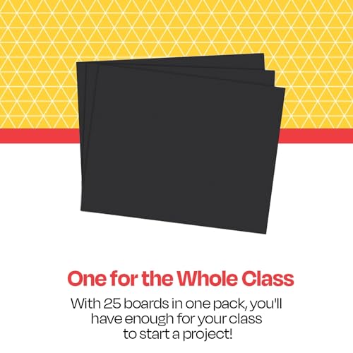 School Smart Railroad Poster Board Paper, 22 x 28 Inches, 6-Ply, Black, Pack of 25