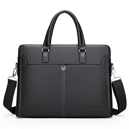 BFGRDDW Leather Bag Shoulder Messenger Work Handbag Laptop Multi-function Zipper