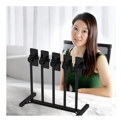 Rygcrud Multiple Phone Stand for Desk, Phone Holder Group Control Display Height Adjustable for Live Streaming, Retail, Studio(5)